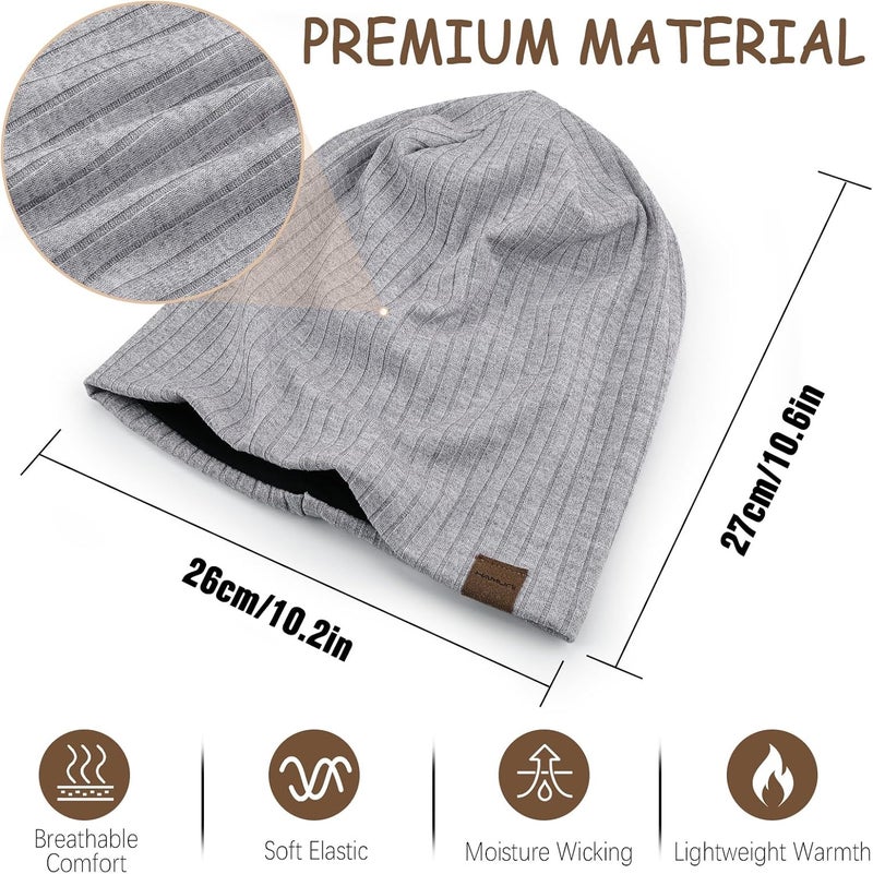 HAMUNI Slouchy Beanie for Men Women Soft Lightweight Running Beanie Hat Chemo Cap Skull Cap - Image 3